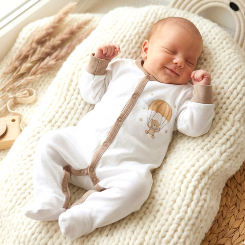 ABN-5507 Pijama para bebé Sky Journey Nini | Algodón orgánico, cierre con automáticos