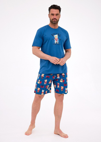 Pijama de hombre Cornette 326/296 Boxer de algodón, manga corta, cómodo y elegante