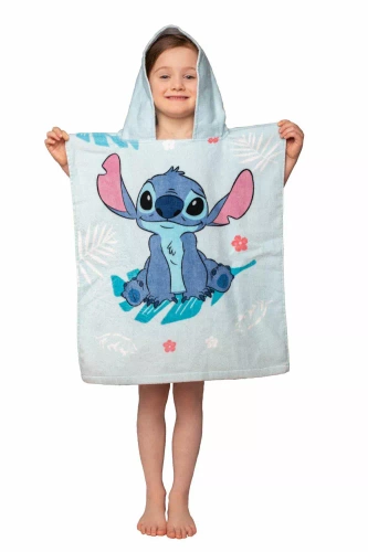 Jf24 Lilo y Stitch bebé poncho Azul Disney toalla con capucha Para piscina, playa, baño Jerry Telas