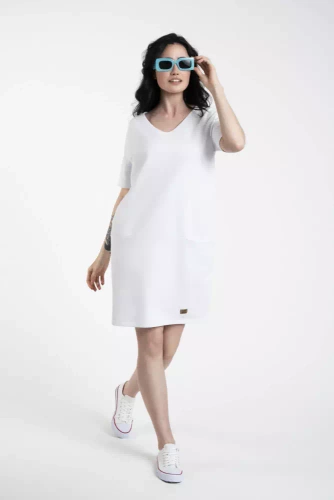 Karina Túnica de manga corta para mujer Italian Fashion - blanco