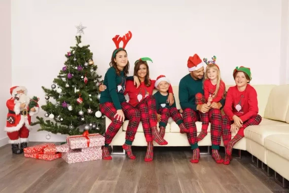 Narvik Pijama de manga larga para hombre, pantalón largo Italian Fashion- verde/estampado