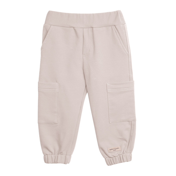 Simply Comfy Pantalones de chándal para niños Eevi beige - 100% algodón, con bolsillos