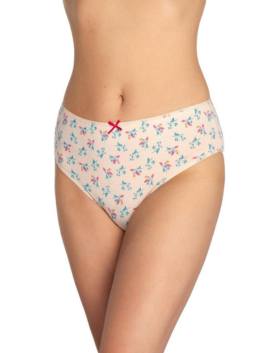 Braga de mujer L-120BI-94 Lama negro-rojo-algodón, pack de 3, cómoda y clásica