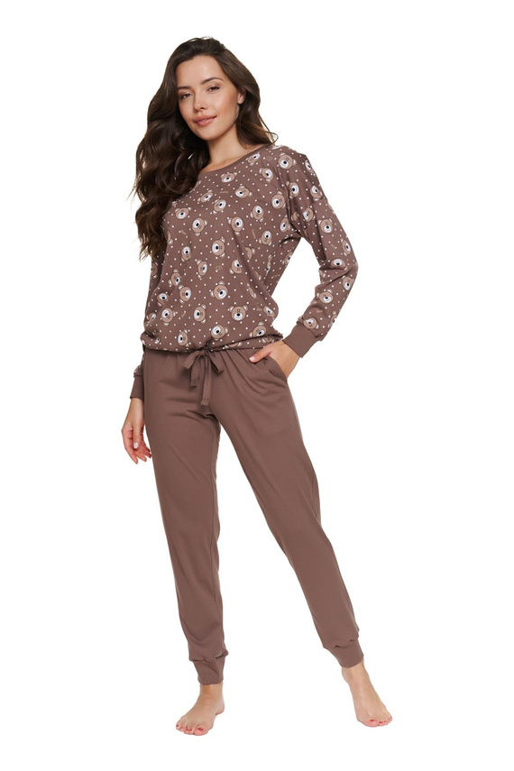 Doctor Nap 5272 Bear Club Pijama larga de mujer de algodón marrón