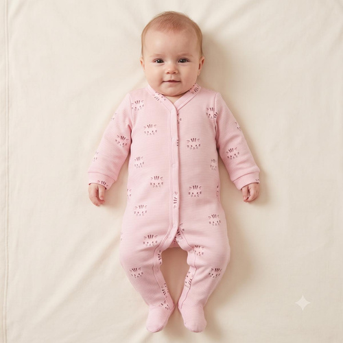 Pijama enterizo para bebé Nicol Tosia 225032 Algodón Rosa con gatitos y patitas