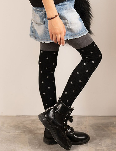 Leotardos Twilight 2527 Knittex 50 den - negro con estampado de estrellas plateadas | A la moda y elegantes