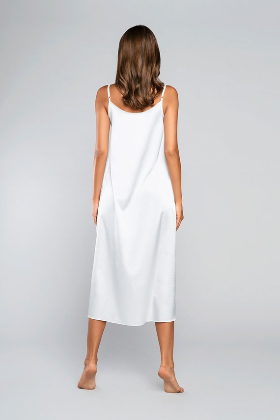 Toque camisón tirante estrecho, largo Italia Fashion - crudo