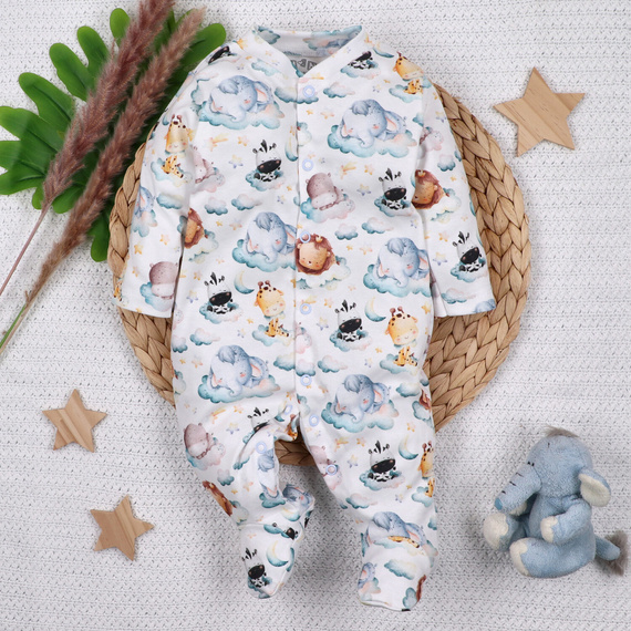 ABN-5608 Pijama para bebé Little Dreamers Nini de algodón orgánico - 100% de seguridad, cierres sin níquel, producción polaca