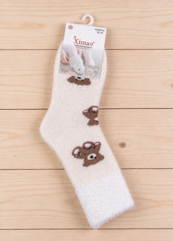 Calcetines de mujer WIK Soxlandia 3044 wz.11 Cachemira 95% cálidos de invierno beige
