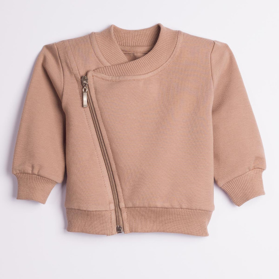227273 Nicol BENEK Sudadera para niño tipo ramoneska marrón de algodón con cremallera