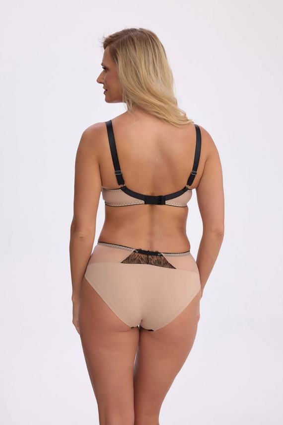 Sujetador Gaia BS 1377 Isabela semi soft negro-beige bordado con aros