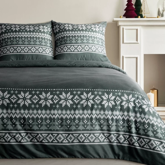 Jaremy Navidad ropa de cama de microfibra Eurofirany verde - decorado con la impresión de estilo escandinavo