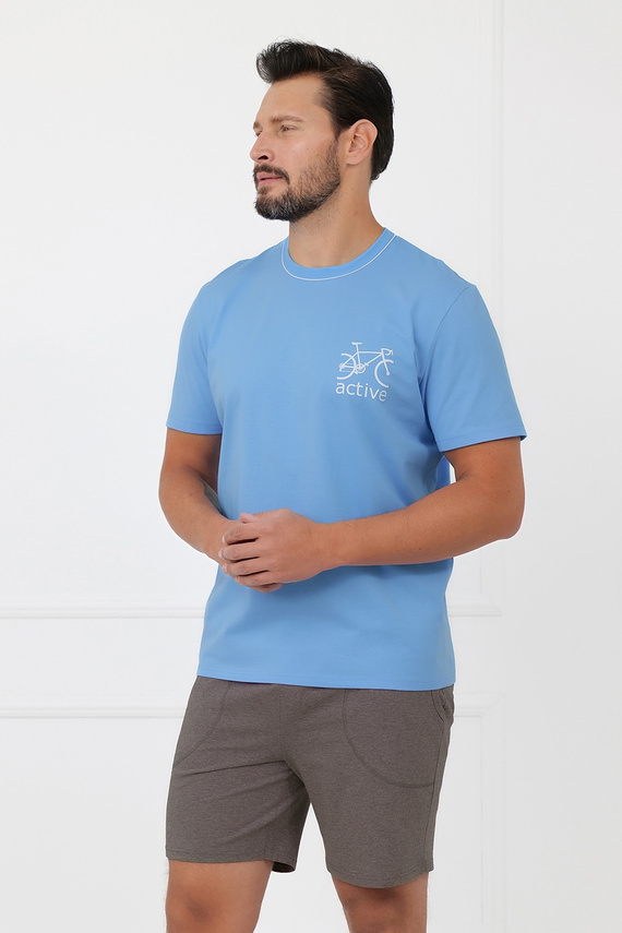 Pijama hombre Devon Italian Fashion algodón manga corta melange