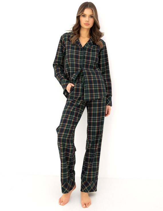 Sensis Skyler pijama mujer 100% algodón franela largo de cuadros