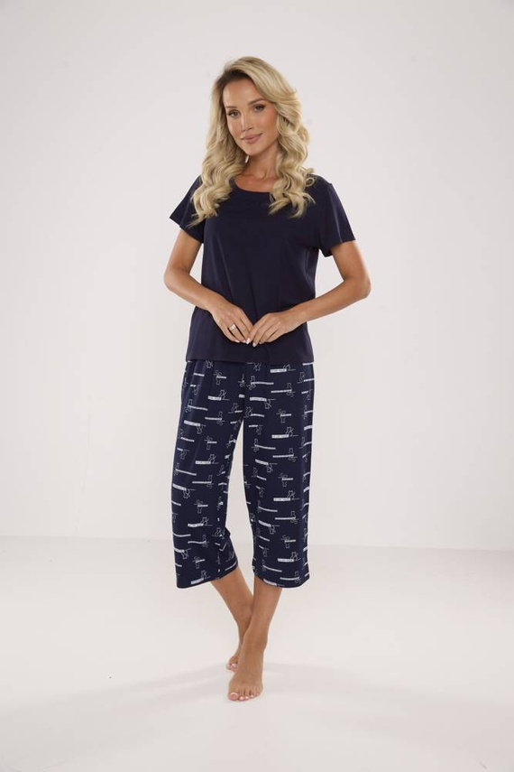 661 Cat Love Pijama de mujer Forex - azul marino