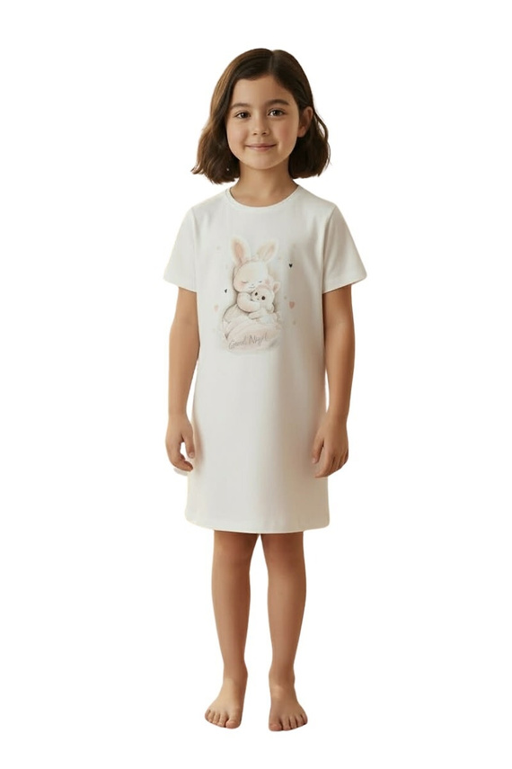 Camisón niña Cornette 494/124 ecru algodón manga corta