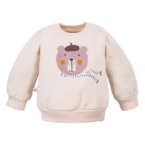 Sudadera Beary Cool Eevi - beige claro, algodón, estampado osito