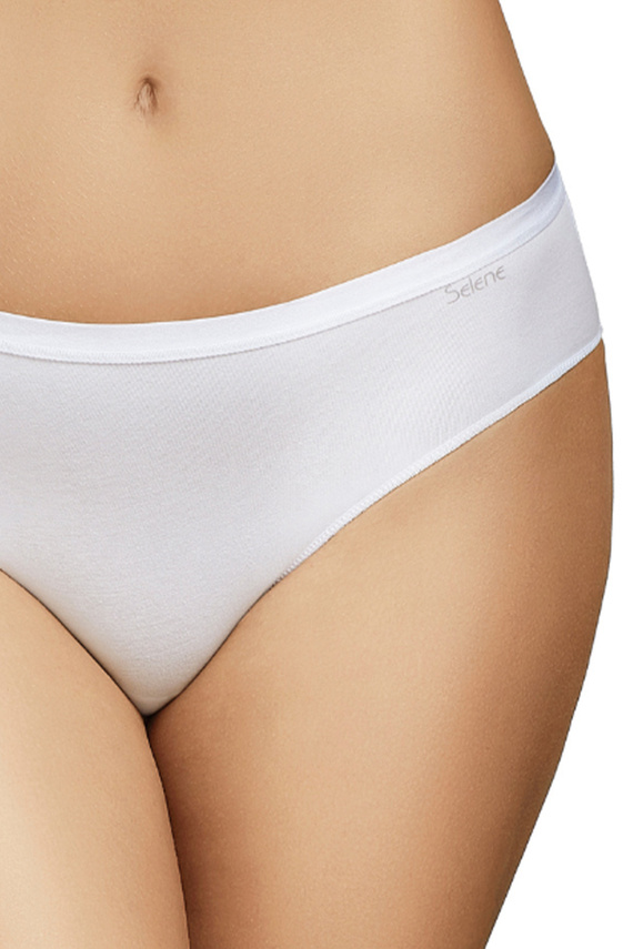 Braguitas bikini Selene 400 blancas pack de 2, algodón liso clásico