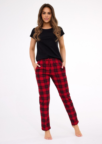 690/45 Pantalón de pijama Cornette rojo - algodón, bolsillos, comodidad y estilo