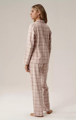 NLP-505 Pijama de mujer Franela lavanda atlántica, desabrochado, cuadros, algodón