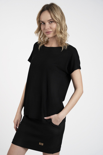 Ksenia Blusa de manga corta Moda Italiana - negro