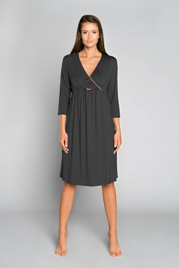 Italia Fashion maternidad y lactancia manga 3/4 sonata - melange oscuro/pelo