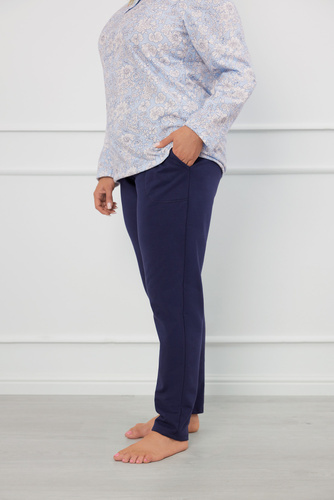 Jowita Pijama de señora manga larga, pantalón largo Moda Italiana