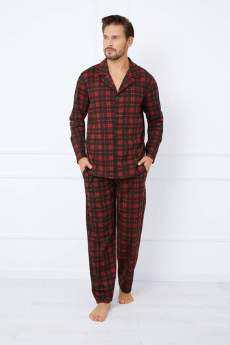 Nicolas Pijama hombre manga larga, pantalón largo Moda Italiana - estampado