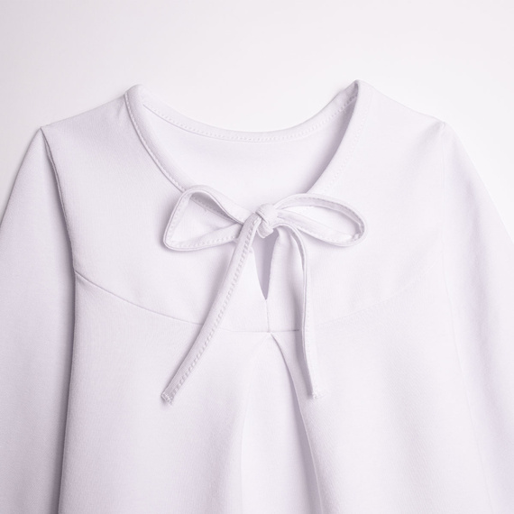 Blusa niña Nicol 220139 algodón manga larga elegante blanca cómoda