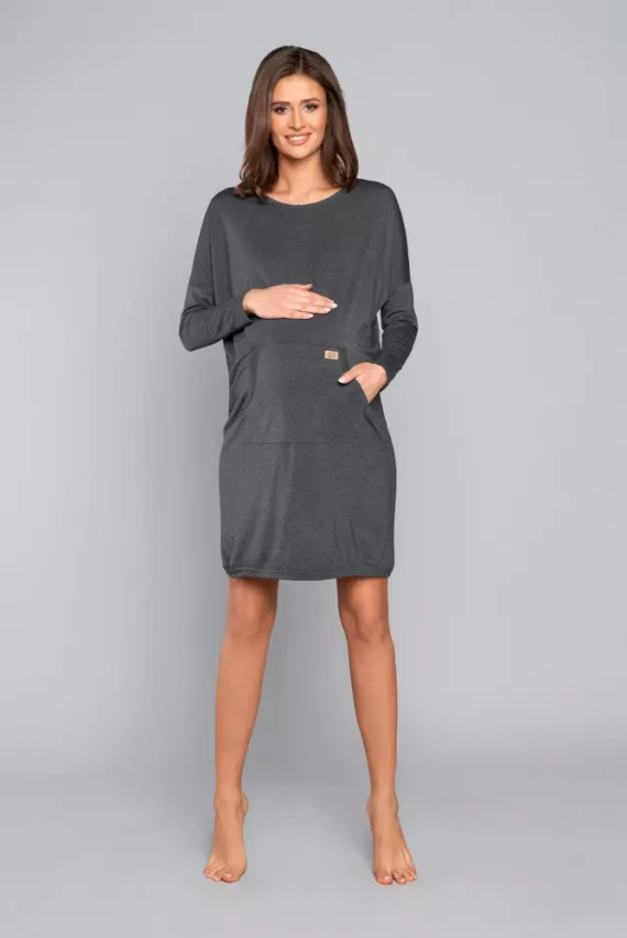 Tirana Túnica de señora y premamá Moda Italiana- melange oscuro