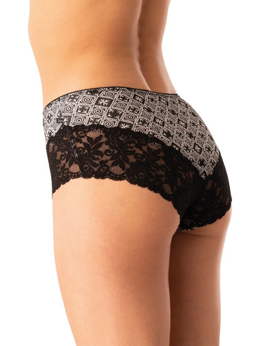 Braga de algodón para mujer Key LPB 731 negro beige - lote de 2 unidades en caja, corte clásico