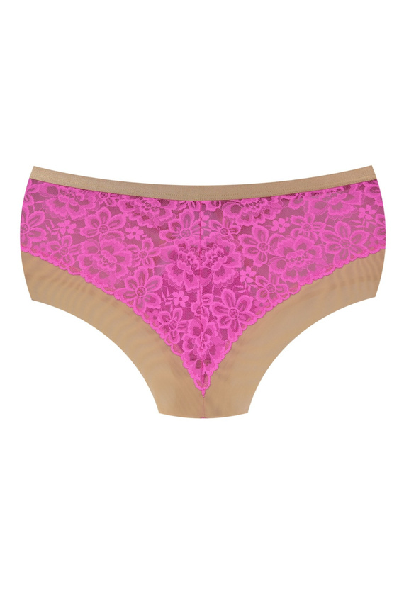 Mediolano Crazy Pink 19249 Braguitas completas de encaje beige y rosa