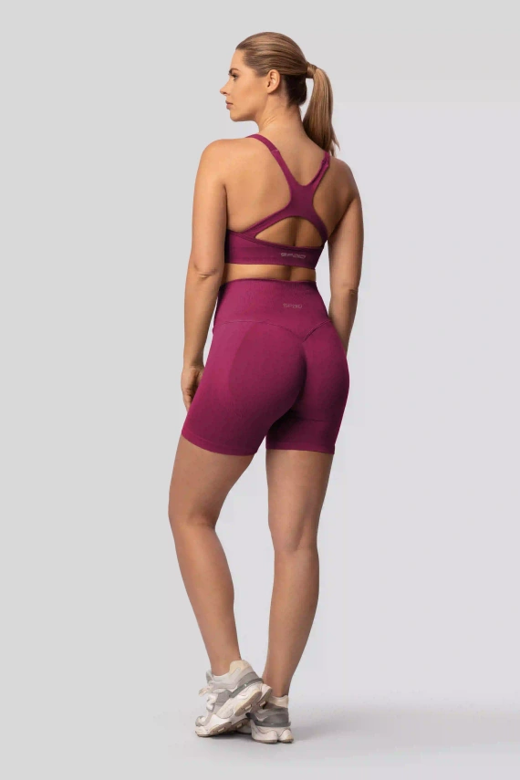 Spaio PUSH-UP PRO shorts moldeadores sin costuras tiro alto fitness red wine