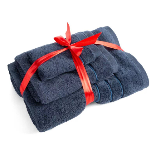 Set de toallas Eurofirany 3 piezas suaves absorbentes elegantes Sibel navy