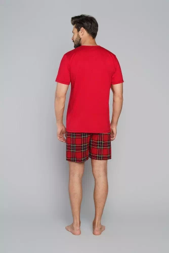 Narvik Pijama de manga corta para hombre, pantalón corto Italian Fashion- verde/estampado