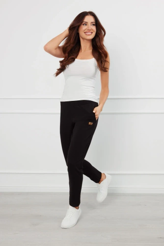 Stella Pantalones Mujer Moda Italiana - negro