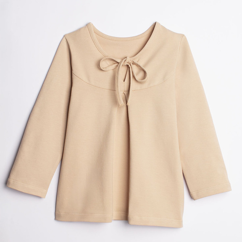 Blusa niña Nicol 221140 algodón manga larga elegante blanca cómoda