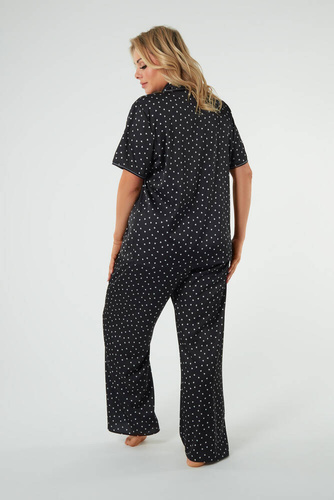 Ria Pijama de mujer manga corta, pantalón largo Moda Italiana - estampado