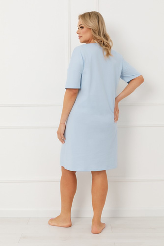 Camisón de señora ERULA Moda Italiana algodón jersey manga corta - azul