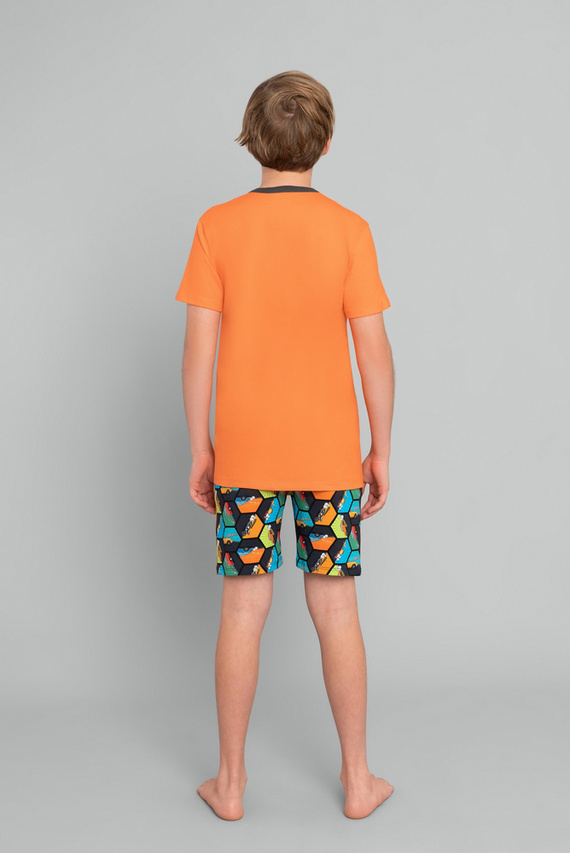 Comics Pijama de manga corta para niño, pantalón Italian Fashion - naranja/estampado