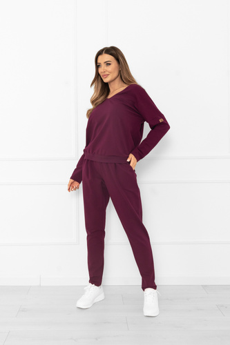 Karina Conjunto de chándal de mujer Italian Fashion burdeos - algodón, cómodo
