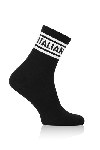 S155D Calcetines Largos Vintage Moda Italiana - blanco/negro