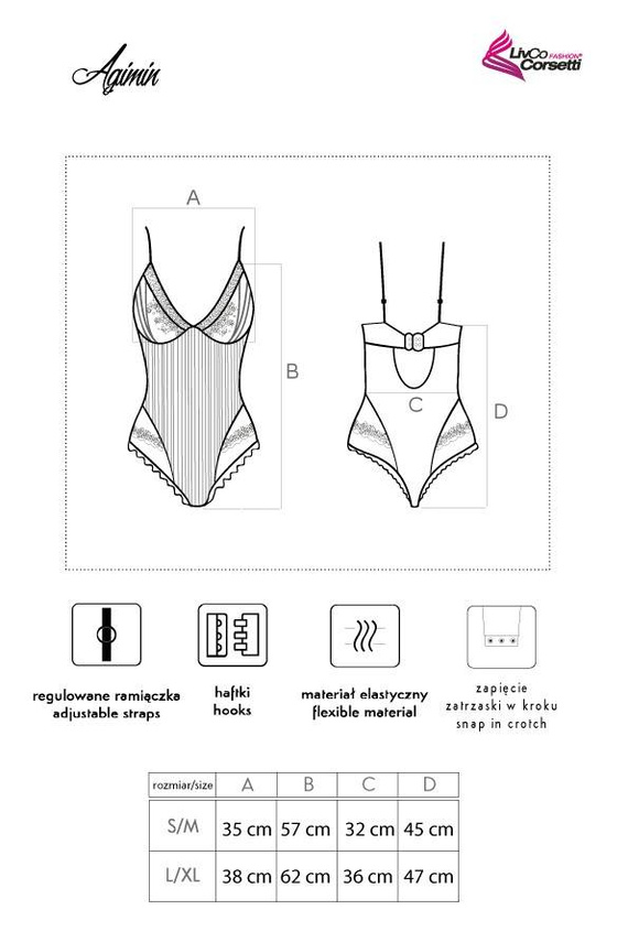 Agimin LC 90615 Body Mujer LivCo Corsetti Moda