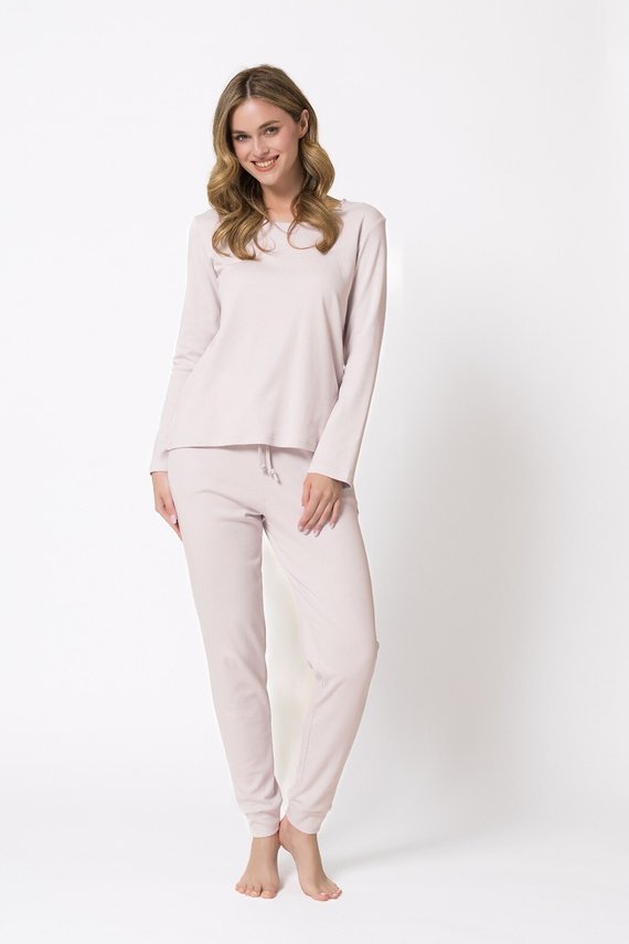 Pijama de mujer Leveza 1813 Yuki lila 100% algodón manga larga
