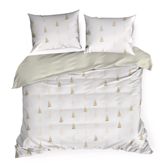 Guirnalda de Navidad ropa de cama Eurofirany blanco/oro - algodón ranforce, reversible