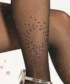 Fiesta de plata wz.17 medias Lurex 20 den - medias elegantes con brillo y estampado