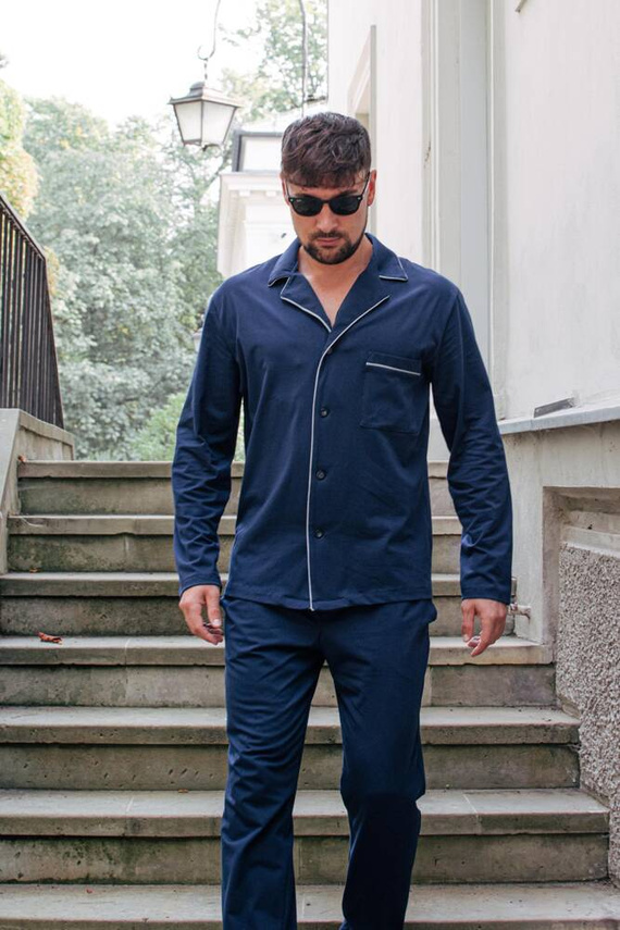 729 Norberto Pijama de hombre De Lafense - azul marino