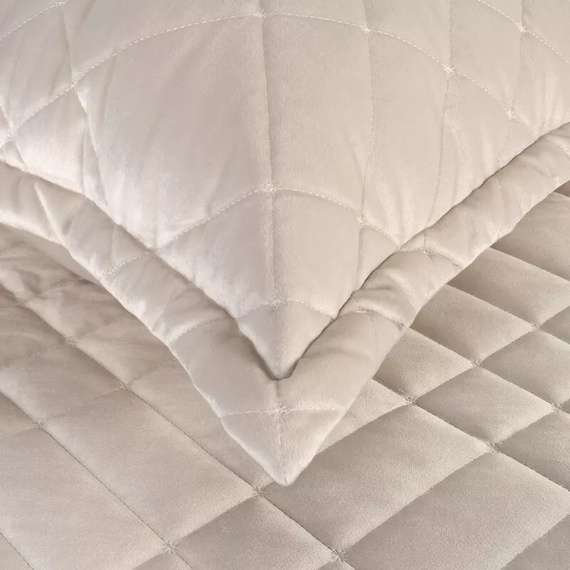 Ria 6 Colcha decorativa de terciopelo Eurofirany crema