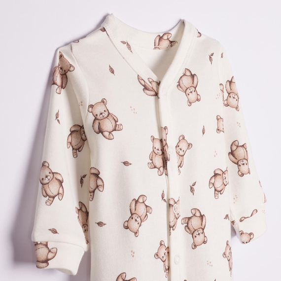 227031 Nicol BENEK Pijama enterizo para bebé 100% algodón crema con ositos