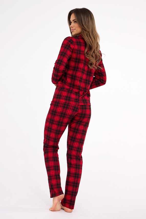 482/423 Tracy Pijama Cornette Mujer - manga larga, a cuadros, blusa desabrochada